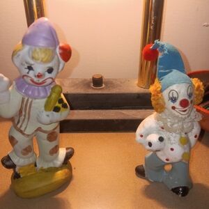 Colorful Older Clown Figurines